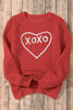 White XOXO Glitter Chenille Cable Knit Pullover Sweatshirt