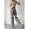 Grey Womens Jeans High Waist Vintage Straight Baggy Denim Pants Streetwear American Style Fashion Casual Wide Leg Denim Trouser