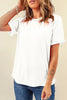 Gray Casual Plain Crew Neck Tee