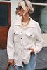 Beige Plus Size Textured Flap Pockets Jacket