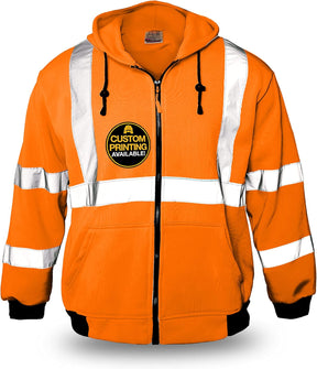 - Charlotte, NC - Men'S Fleece Safety Hoodie | PPE Hi Vis Reflective Work Jackets