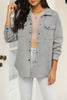 Beige Plus Size Textured Flap Pockets Jacket