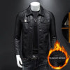 Men'S Lapel Leather Jacket Autumn Oversized Slim Motorcycle Riding Suit Winter Thickened PU Leather Waterproof Work Clothes