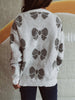 Bow Round Neck Dropped Shoulder Sweater