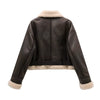 2023 New Woman'S Fashion Thick Warm Faux Shearling Jacket Coat Vintage Long Sleeve Belt Hem Female Outerw