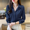 New Elegant Satin Shirts Solid Color Ladies Shirts Fashion Causal Women'S Blouses Long Sleeve Shirts Tops Blusas Mujer