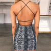 Women Sexy Bodycon Party Dresses Backless Spaghetti Straps Clubwear Mini Dress Low Neck Sleeveless Halter Party Mini Vestidos