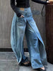 Trashy Y2K Style New Rock Hip Hop Baggy Wide Leg Jeans Pants Women 90S Clothes Vintage Straight Lady Denim Trousers Ropa Mujer