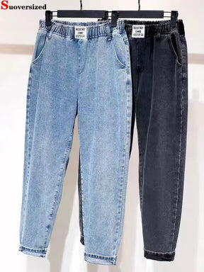 Vintage High Waist Big Size 5Xl Harem Jeans Straight Denim Pants Strecth Baggy Vaqueros New Trend Trousers Woman Casual Spodnie