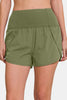 Zenana High-Waisted Zippered Back Pocket Active Shorts