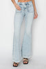 Risen Full Size High Rise Front Patch Pocket Flare Jeans