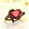 Charm Couple Rings for Men Stainless Steel Celtic Dragon Ring Heart Red Zircon Women Wedding Rings Set Valentine'S Day Jewelry