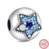 2024 Fit Pandora 925 Original Bracelet DIY Women Jewelry New Sky Blue Series Star Snowflake Sparkling Love 925 Silver Fine Beads