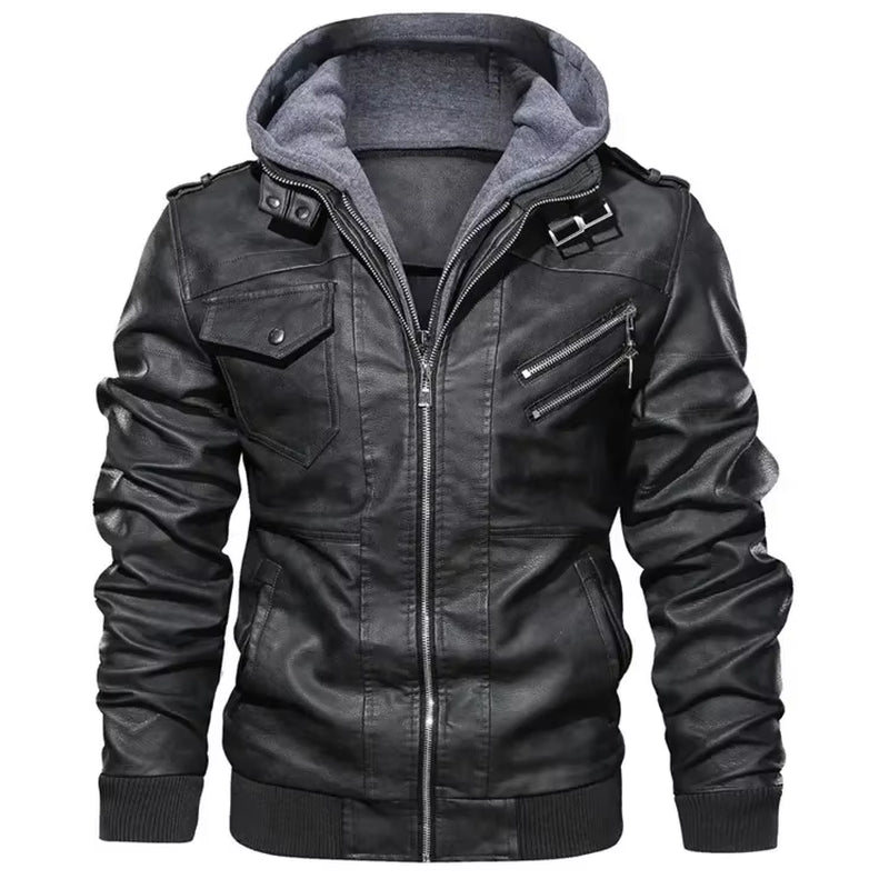 New Men'S Leather Jackets Autumn Casual Motorcycle PU Jacket Biker Leather Coats Brand Clothing EU Size Men Clothing