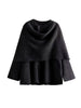 2023 Winter Female Scarf Coat Long Sleeve Knitted Asymmetric Jackets for Women Streetwear Causal Women Coats