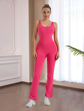 Fashion Sexy Hollow Scrunch Women Gym Sport Jumpsuit Raises Butt Female with Chest Cushion Yoga Fitness Overalls Outfits