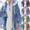 New Style Autumn and Winter Loose Plush Zipper Hooded Jacket Woman