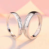 2Pcs/Set Romantic Couple Rings for Women Men Punk Heart ECG Black White Forever Love Promise Wedding Ring Valentine'S Day Gift