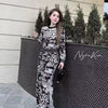 Autumn and Winter New Pullover Top round Neck Letter Knit Wide Leg Pants Temperament Age Reducing Two-Piece Set