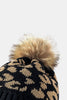 Leopard Pom-Pom Cuffed Beanie