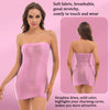 Womens Glossy Strapless Bodycon Dress Sexy Summer Bikini Cover Ups Solid Stretchy Mini Pencil Dresses Rave Party Clubwear