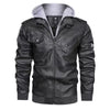 2024 Autumn and Winter Men'S Fashion Zippered Slim-Fit PU Leather Multi-Color Hooded Jacket Coat in Europe and America.