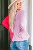 Contrast Color V-Neck Long Sleeve Pullover Sweater