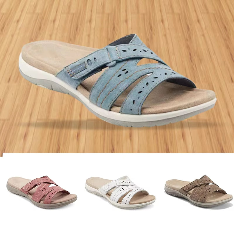 Woman Orthopedic Comfy Premium round Toe Sandals Hollow Out Hook-And-Loop Design Сандали Ортопедические Shoes Sandalias