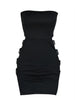 Women Sexy Pencil Dress Strapless Rhinestone Hollow Out Bodycon Short Dress Evening Party Club Elegant Summer Dresses