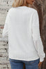 White Round Neck Drop Shoulder Textured Knit Top