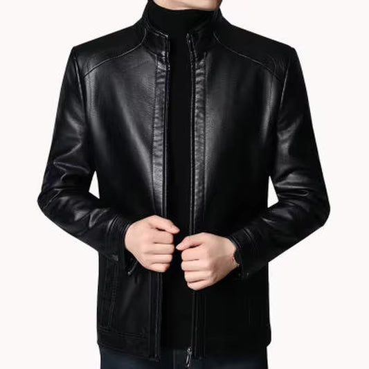 Men Leather Suit Jacket Men Slim Fit Blazer Coat Men Fashion Leather Jacket Streetwear Casual Blazer Jackets Male Outerwear Mens