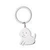 Cute Cat Keychain Stainless Steel Key Ring Couple Lover Animal Matching Keyring Pendants Valentine'S Day Gift