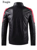 Racing Driver Leather Jacket for Men Fall Winter Thick Warm Coat Sports Red Fashion Casual Patchwork Color Loose Man Clothing