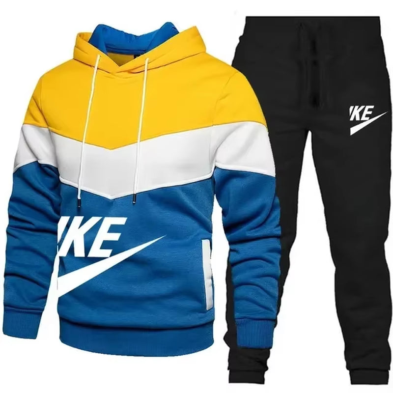 2024 New Men'S Autumn Winter Sets Zipper Hoodie+Pants Pieces Casual Tracksuit Male Sportswear Brand Clothing Sweat Suit