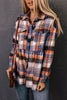 Multicolor Plaid Button Down Ruffled Shirt Jacket