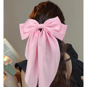 1/2Pcs Elegant Bow Ribbon Hair Clip Women Fashion Solid Bowknot Satin Hairpin Barrettes Girls Ponytail Clip Hair Accessories