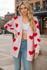 Heart Button Down Long Sleeve Cardigan