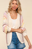 Haptics Full Size Striped Crochet Open Front Cardigan