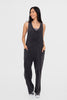 Mono B Mineral-Washed V Neck Overalls with Pockets