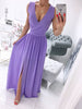 Evening Dress Elegant Dress for Women V-Neck Side Split Party Dresses Female Summer Fashion Casual Club Ladies Clothes