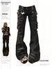 Women Korean Fashion Chic Jeans Grunge Japanese Harajuku Gyaru Y2K Denim Cargo Pants Cyber Punk Hip-Pop 2000S Aesthetic Tomboy