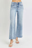 RISEN Full Size Tummy Control High Rise Crop Wide Leg Jeans