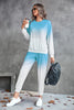 Gradient Round Neck Sweatshirt and Joggers Set