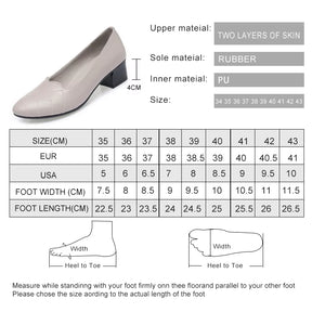 Office Shoes Women 2025 New Genuine Leather Shallow Mouth Women Spring Shoes Mid-Heel Middle-Aged Mother Shoes Women