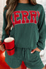 Evergreen Corded MERRY Graphic Long Sleeve Top and Shorts Set