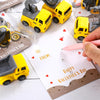 Valentines Day Gifts for Kids-24 Pack Valentines Cards with Construction Vehicles Toys Car for Kids Classroom Exchange Cards for Toddlers Girls Boys School Party Favors