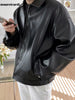 Spring Autumn Cool Luxury Short Black Soft Light Pu Leather Jacket Men Zipper Casual Mens Jackets and Coats Fashion