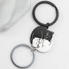 Black Cat Matching Couples Keychain Stainless Steel Puzzle Keyring Valentines Gifts for Boyfriend Girlfriend Wife Husband Friend