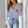 Newwomen'S Shirt Elegant Commuting Classic Office Ladies Tops New Fashionable Trend Casual Striped Women'S Long Sleeved Shirts