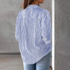 Newwomen'S Shirt Elegant Commuting Classic Office Ladies Tops New Fashionable Trend Casual Striped Women'S Long Sleeved Shirts